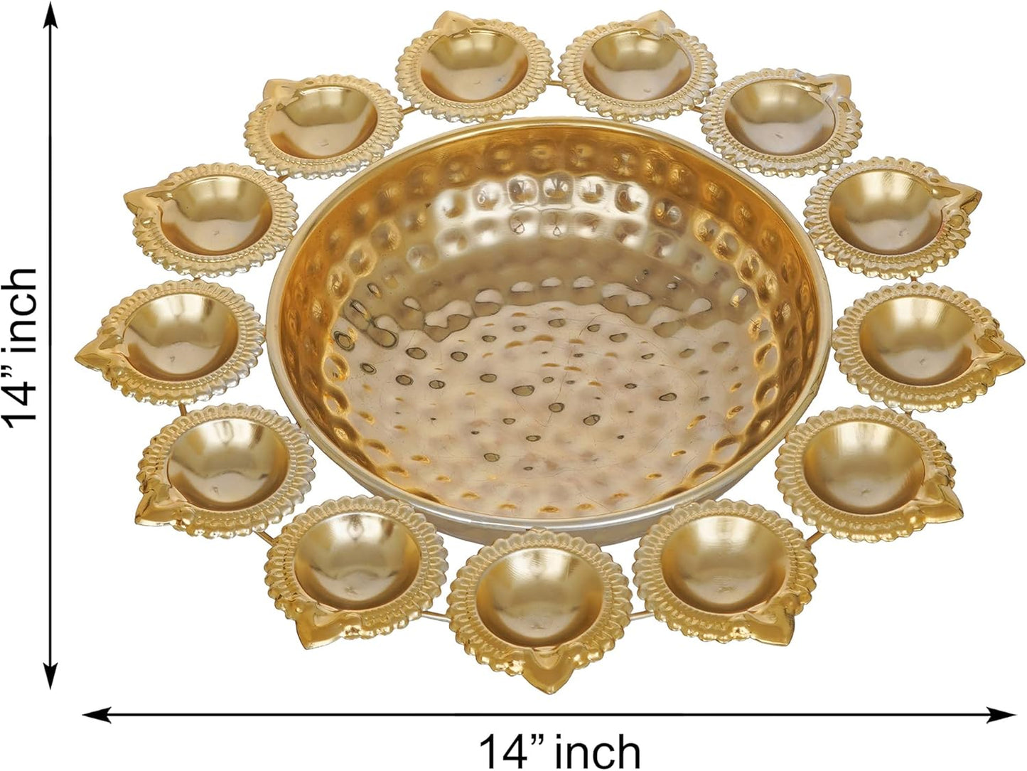 Diya-Shaped Decorative Urli Bowl | Floating Flowers & Candles