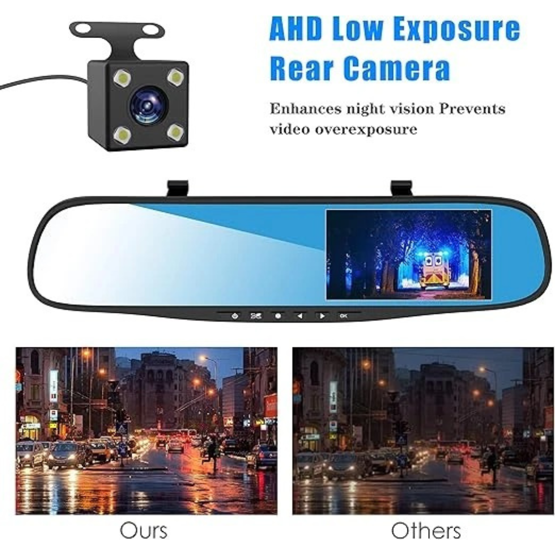 Full HD 1080P Dual Car Dash Camera & Rear View Safety DVR System