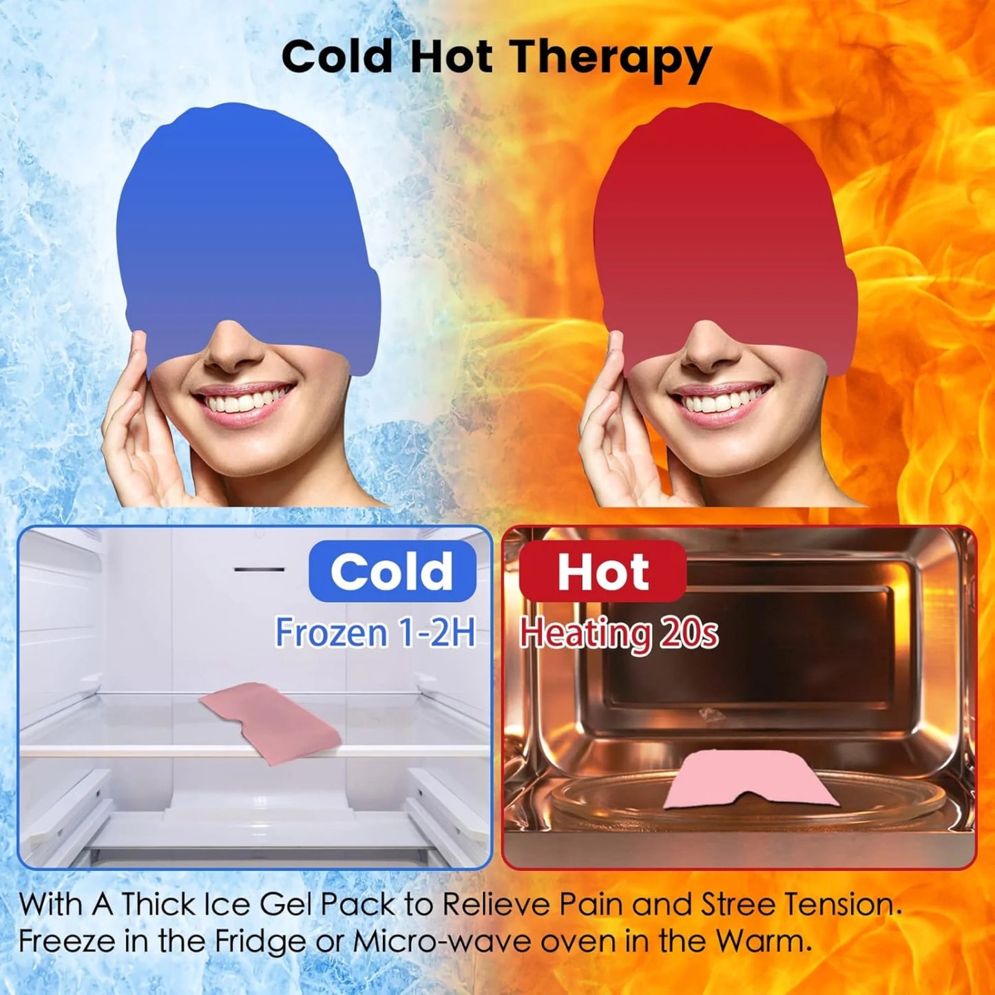 360 Degree Gel Ice Headache Cap for Migraine and Sinus Stress Relief.....1