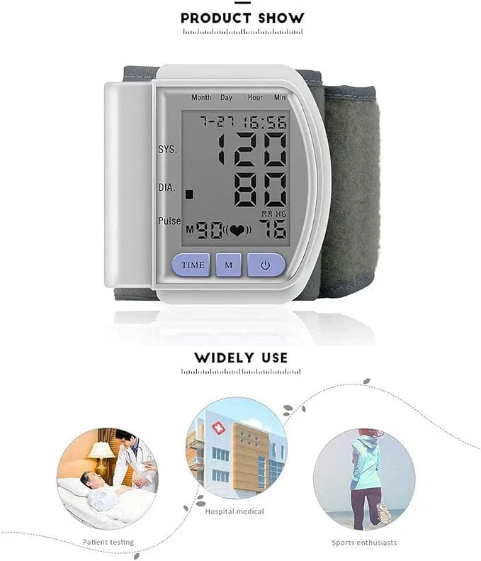 Automatic Wrist Watch Blood Pressure Monitor CK-102S – Portable & Digital