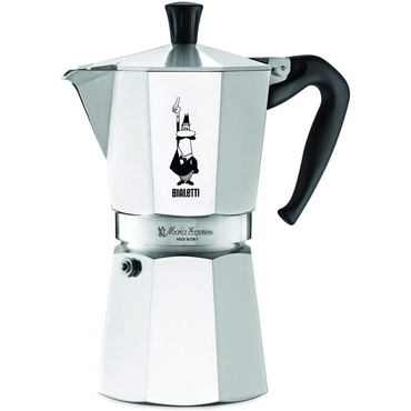 Bialetti Moka Express 9-Cup Espresso Maker with Zonoz Wooden Stirring Spoon Bundle.