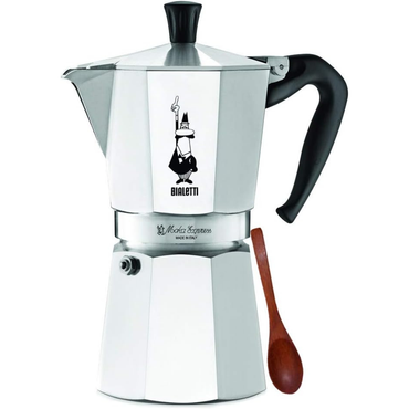 Bialetti Moka Express 9-Cup Espresso Maker with Zonoz Wooden Stirring Spoon Bundle
