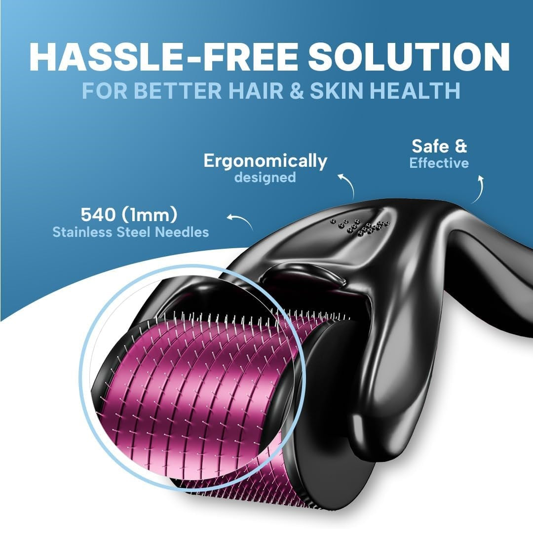 Derma Roller For Hair Growth 1 mm with 540 Stainless Steel Needles