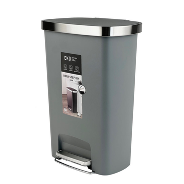 EKO Hana Slim Step Plastic Bin 50L – Space-Saving Soft-Close Pedal Dustbin