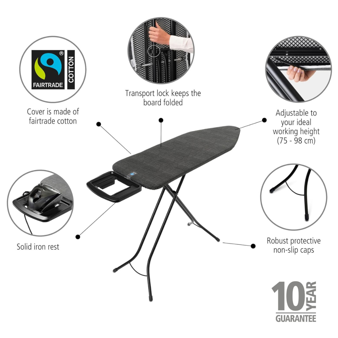 Heavy-Duty Height-Adjustable Ironing Board with Heat-Resistant Cover......