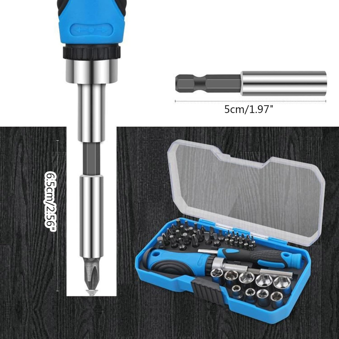 Multi-Bit Precision Ratcheting Screwdriver and Alloy Steel Multitool Set with Storage Case....