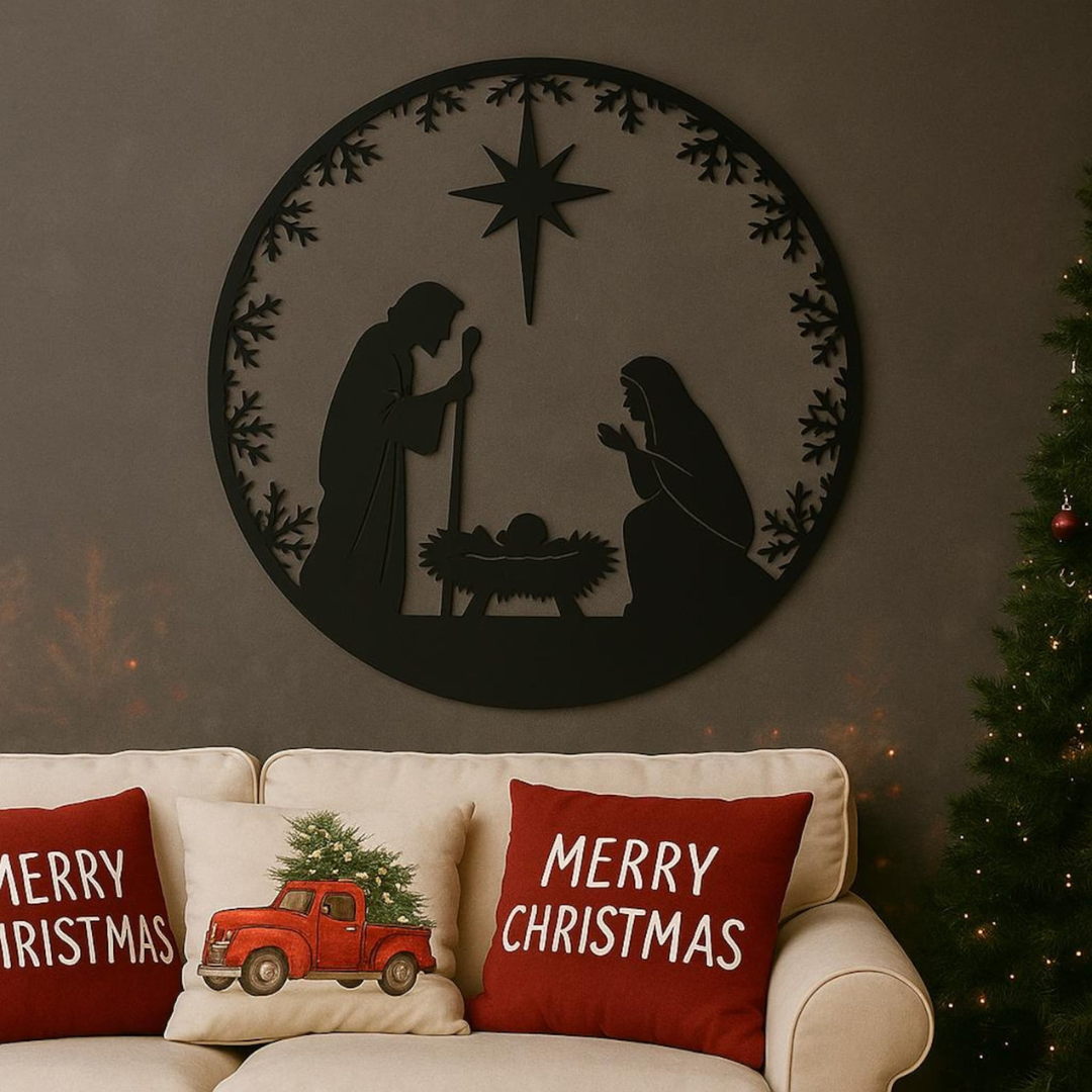 Nativity Scene Acrylic Wall Art | Premium Elegant Religious Décor...
