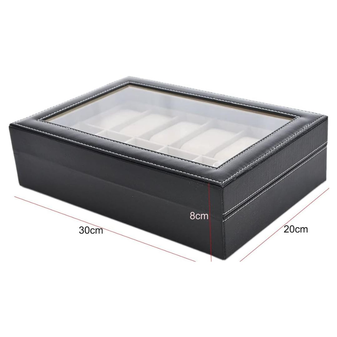 Premium 12-Slot Vegan Leather Watch Collection Display Case and Organizer.....