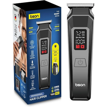 Professional Hair Clipper USB-C Rechargeable LED Display 6 Lengths