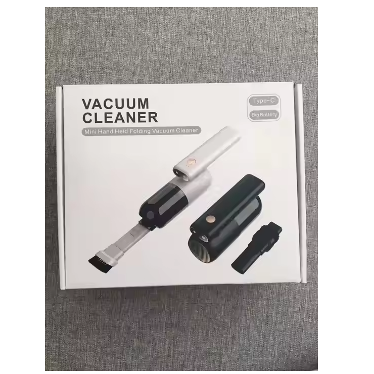 Rechargeable Car Vacuum – Foldable Design with LED for Interior Cleaning