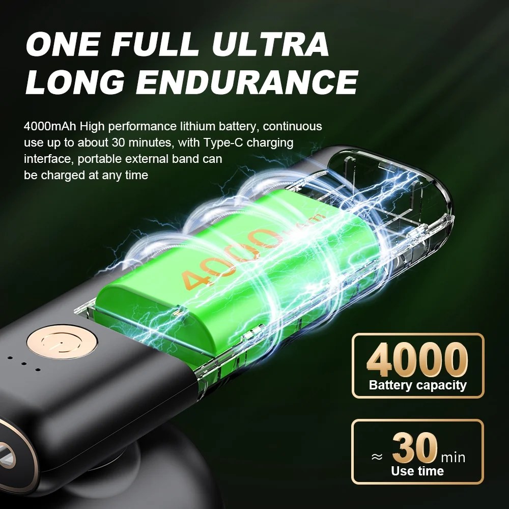 Rechargeable Car Vacuum – Foldable Design with LED for Interior Cleaning12