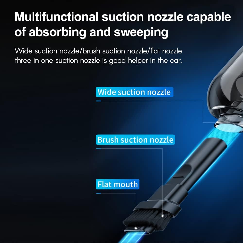 Rechargeable Car Vacuum – Foldable Design with LED for Interior Cleaning16