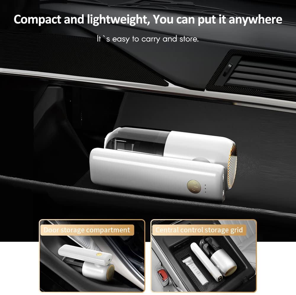 Rechargeable Car Vacuum – Foldable Design with LED for Interior Cleaning17