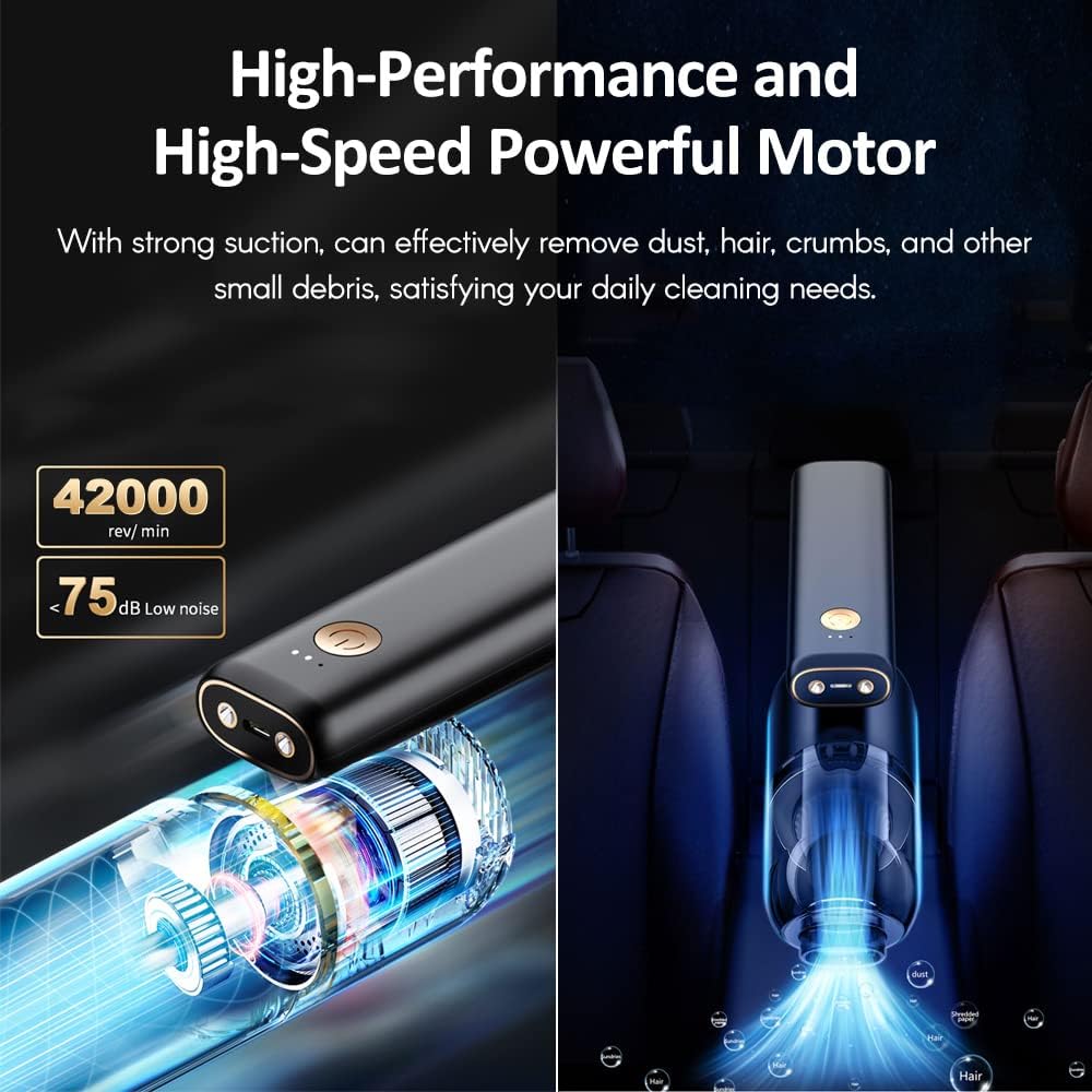 Rechargeable Car Vacuum – Foldable Design with LED for Interior Cleaning19