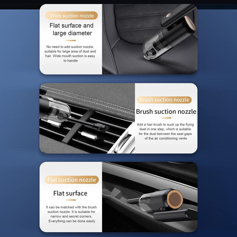 Rechargeable Car Vacuum – Foldable Design with LED for Interior Cleaning22