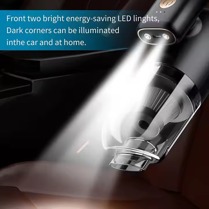 Rechargeable Car Vacuum – Foldable Design with LED for Interior Cleaning3