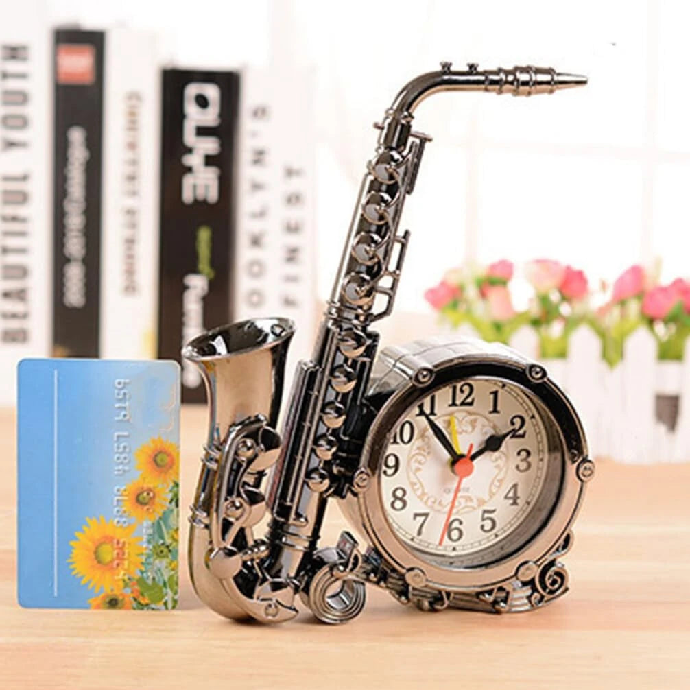 Saxophone Alarm Clock Stylish Analog Table Clock for Home Office1