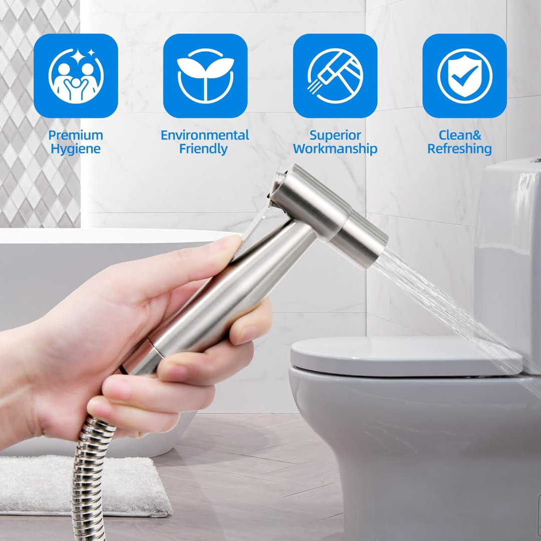 Stainless Steel Handheld Bidet Sprayer Set with Adjustable Pressure Control......