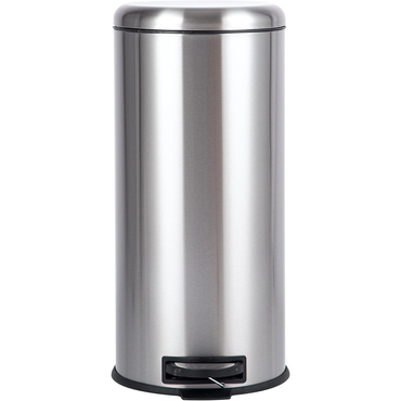 Stainless Steel Round Pedal Trash Bin | 30L Soft-Close Lid