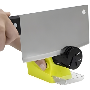 Swifty Sharp – Cordless Motorized Knife Sharpener with Guide Slots & Catch Tray | For Knives, Scissors.