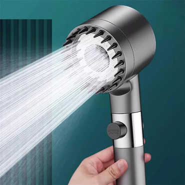 Turbocharged High-Pressure Shower Head with Filtration System