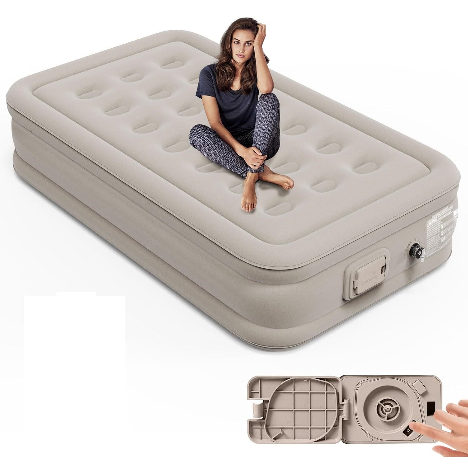 Twin Air Mattress with Built in Pump Inflatable Mattress