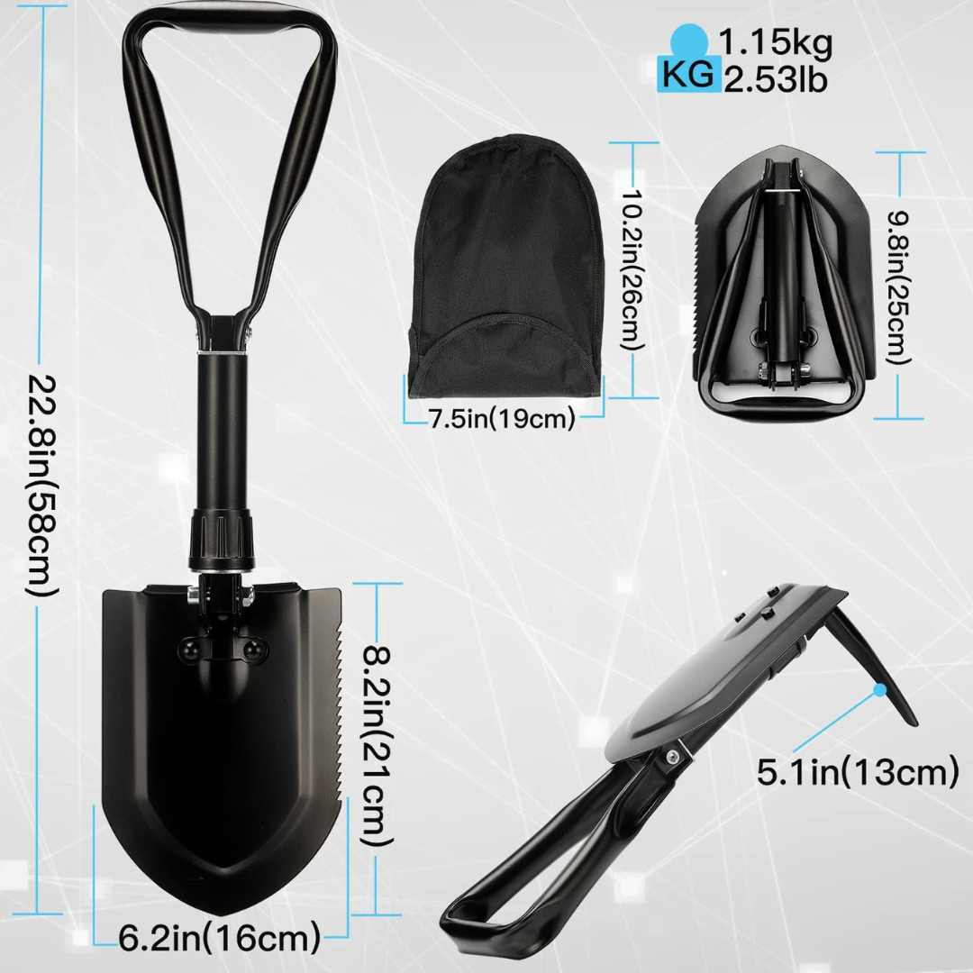 Ultimate High-Carbon Steel Folding Survival Shovel 58cm..