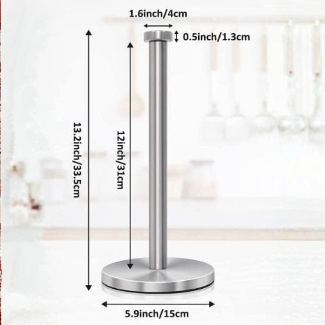 Weighted Stainless Steel Countertop Paper Towel Holder - Standard and Large Roll Capacity......