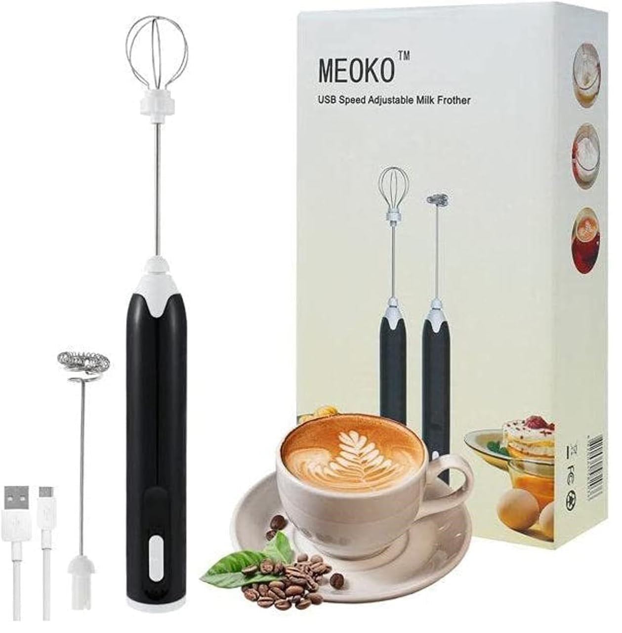Milk Coffee Mixer Three Speeds and Two Interchangeable Blades Electric