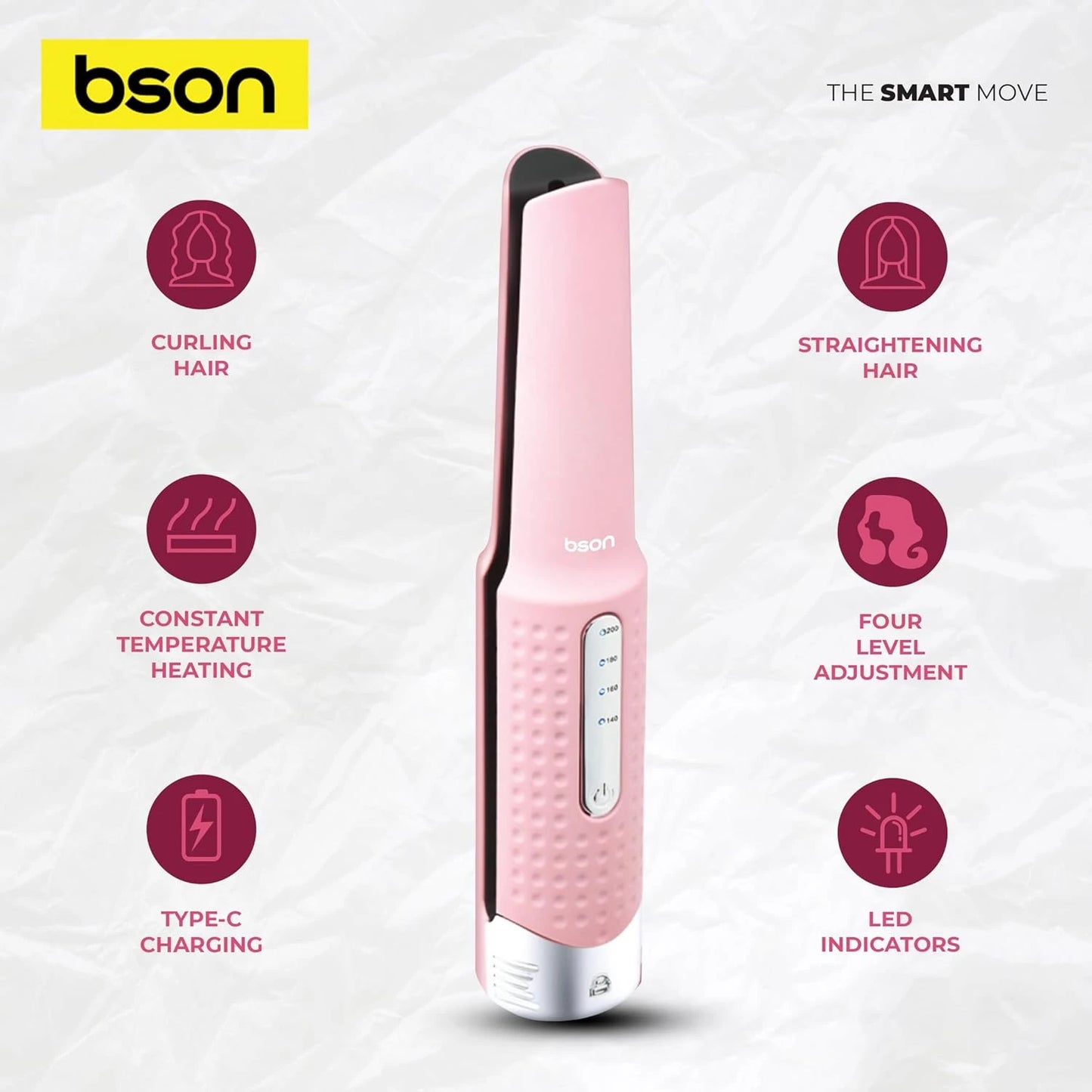 Wireless Automatic Hair Curler – Cordless, 4 Heat Levels, Rechargeable