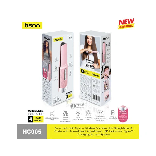 Wireless Automatic Hair Curler – Cordless, 4 Heat Levels, Rechargeable