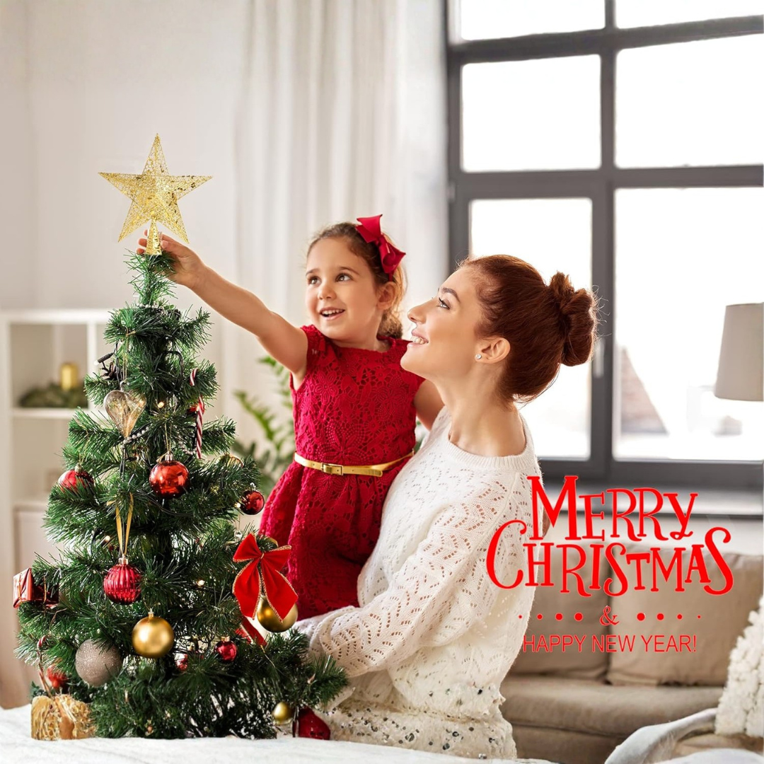 12.2-inch LED Gold Star Christmas Tree Topper