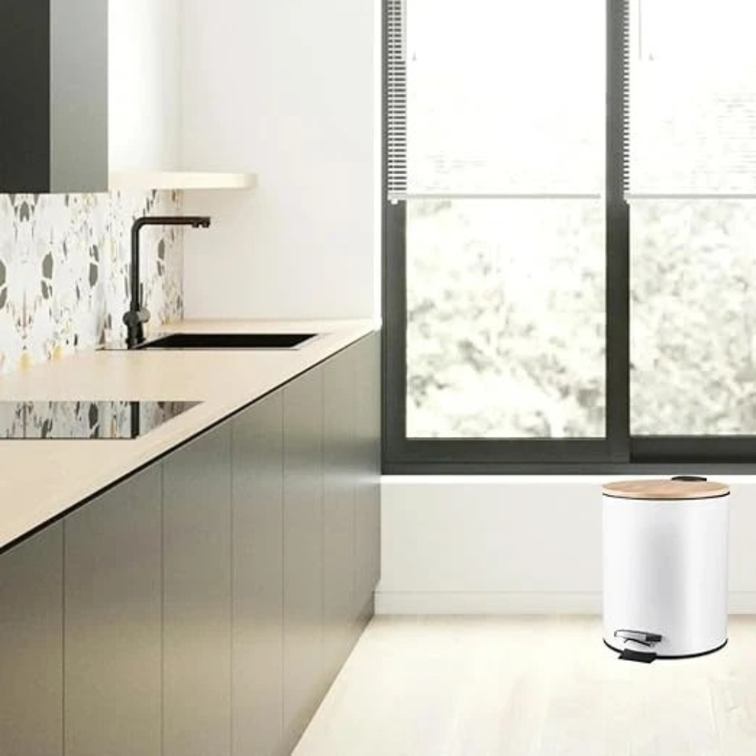 12L Stainless Steel Dustbin with Soft-Close Lid – Compact & Hygienic Waste Bin..