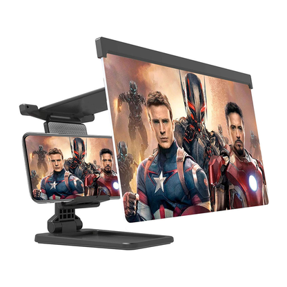 12-Inch HD 3D Mobile Screen Magnifier Foldable Adjustable Stand for Universal Smartphones