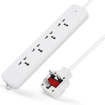 13A4 Extension Socket 3M Cable | 4 Universal Outlets UK Plug