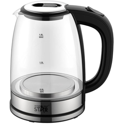 1500W Electric Kettle 1.8L Glass | Auto Shut Off & Overheat Protection