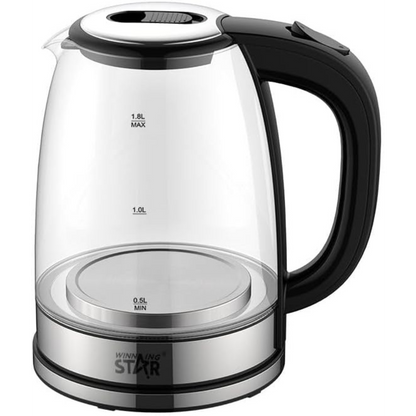 1500W Electric Kettle 1.8L Glass | Auto Shut Off & Overheat Protection