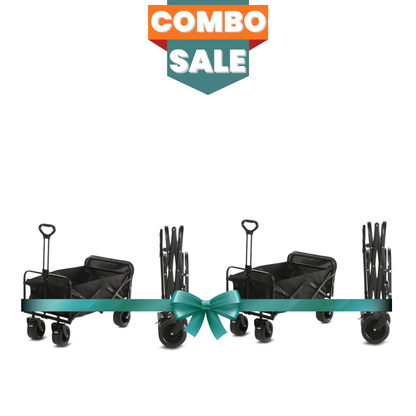 Folding Wagon Trolley Cart | 300 LBS Load & Expandable Storage