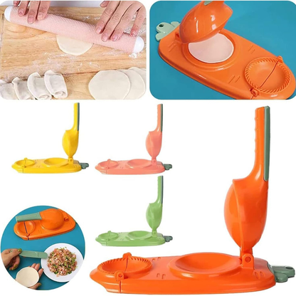 2-in-1 Dual Action Dumpling Press and Wrapper Mold.