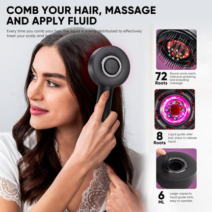 2-in-1 Hair Oil Applicator Brush – Electric Scalp Massager & Root Care