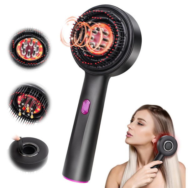 2-in-1 Hair Oil Applicator Brush – Electric Scalp Massager & Root Care