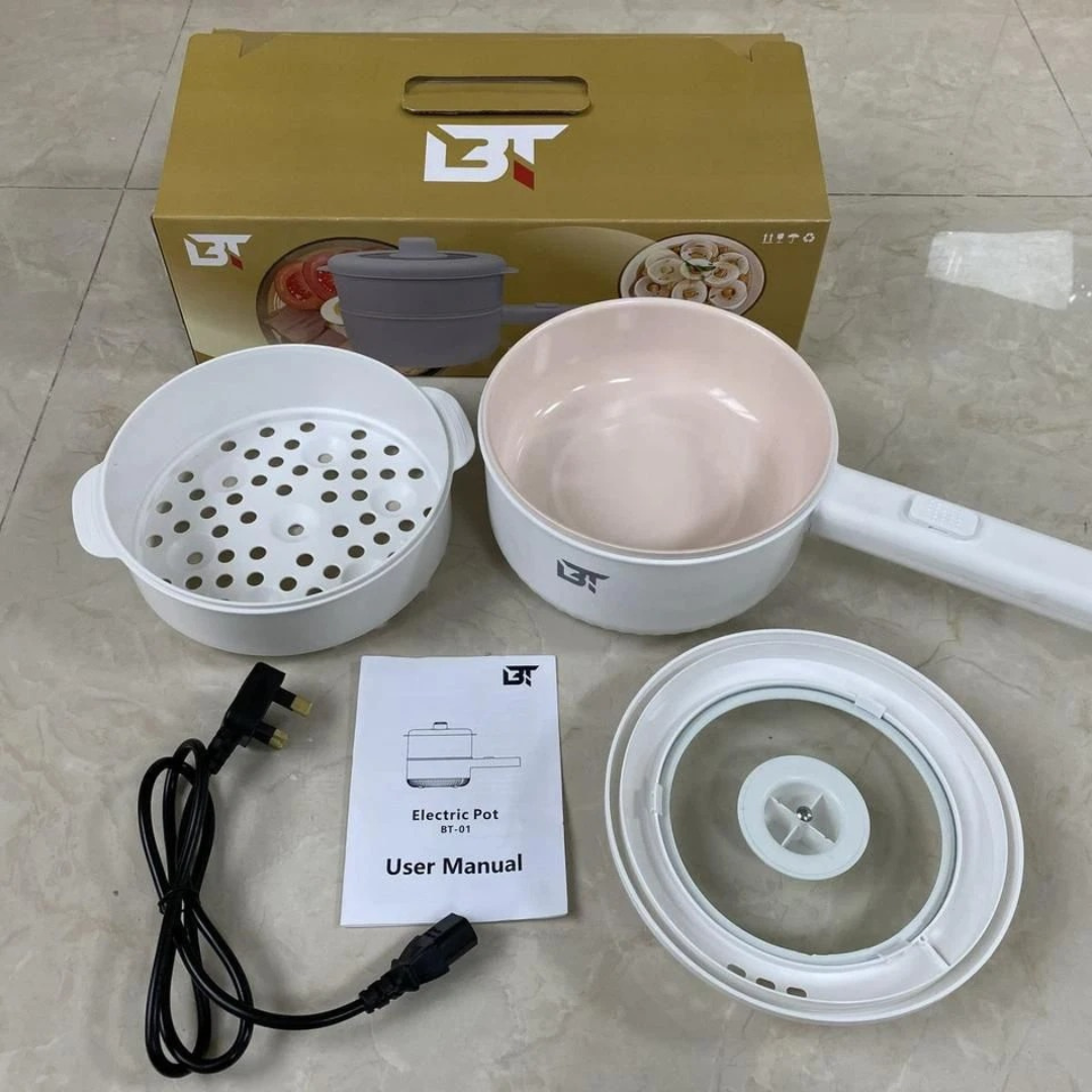 2.0L Electric Hot Pot & Non-Stick Multi-Cooker with Steamer – Home & Dorm Use