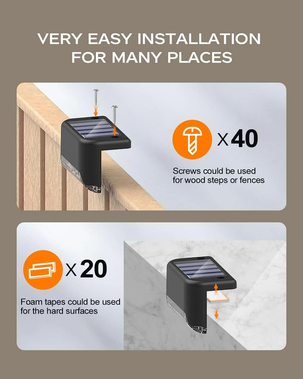 20-Pack Solar Deck Lights – Outdoor Waterproof LED Step Lighting