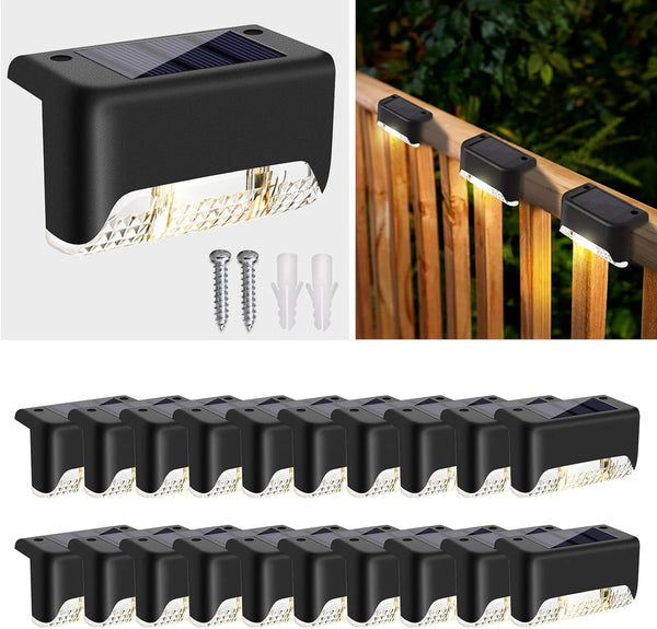 20-Pack Solar Deck Lights – Outdoor Waterproof LED Step Lighting