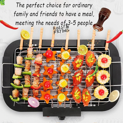 2000W Electric BBQ Grill – Portable Indoor/Outdoor Cooker with Adjustable Thermostat..