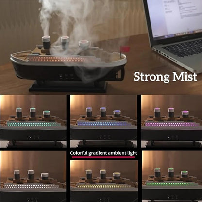 250ML Boat Essential Oil Diffuser – Ultrasonic, Jellyfish Mist & LED