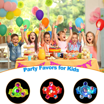 25 Pack LED Light Up Fidget Spinner Bracelets for Kids Parties..