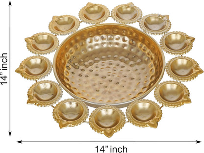 Diya-Shaped Decorative Urli Bowl | Floating Flowers & Candles