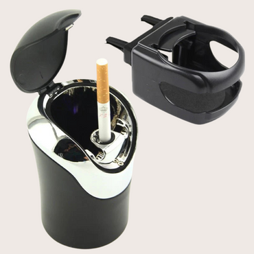 Multifunctional Car Cup Holder Storage Box with Lid & Blue LED Light – 12x8x8cm