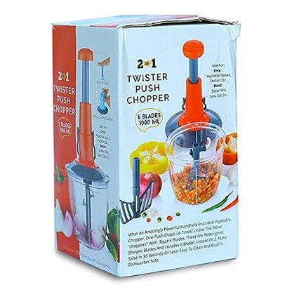 2 in 1 Twister Push Chopper & Blender for Kitchen, 1000ml3